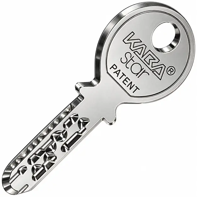 Kaba star Wendeschlüssel mit sichtbarer KABA-star-Prägung und dichter Bohrmuldenstruktur